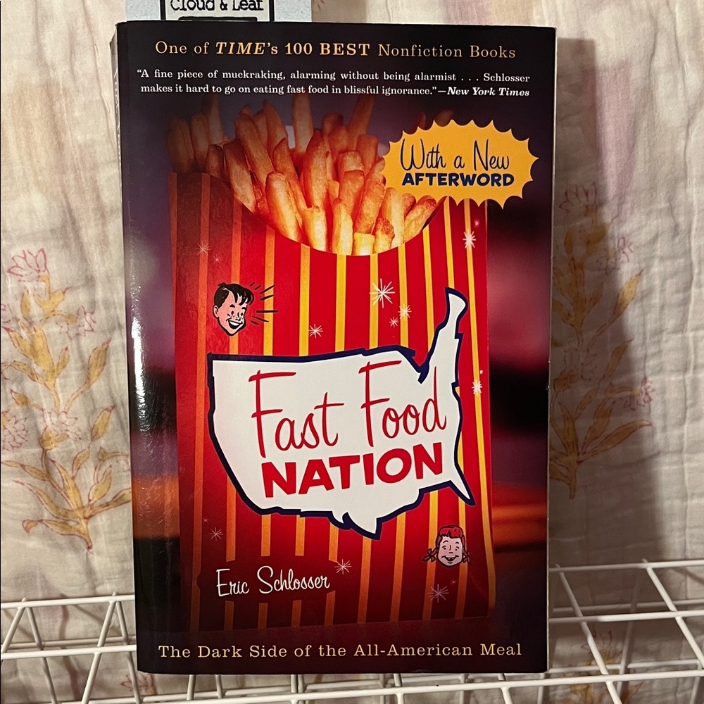 Fast Food Nation Book Cover with Red and Yellow Design Brand New